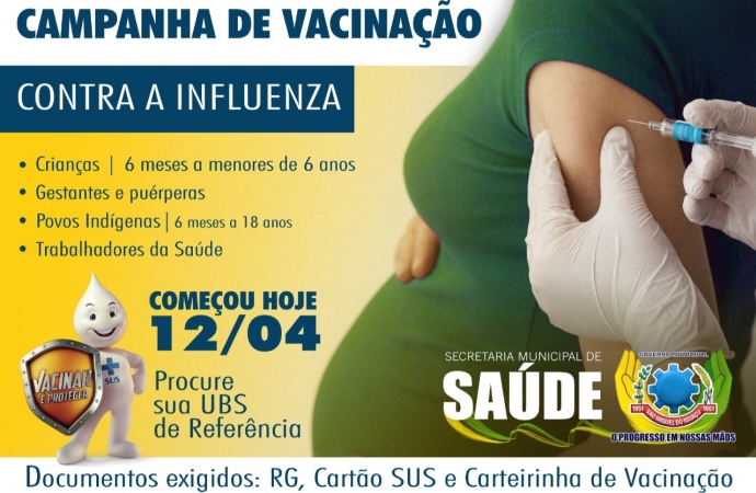 SMI: vacinação da Covid-19 e Influenza em crianças de 6 meses a 6 anos está sendo realizada na cidade, saiba tudo sobre