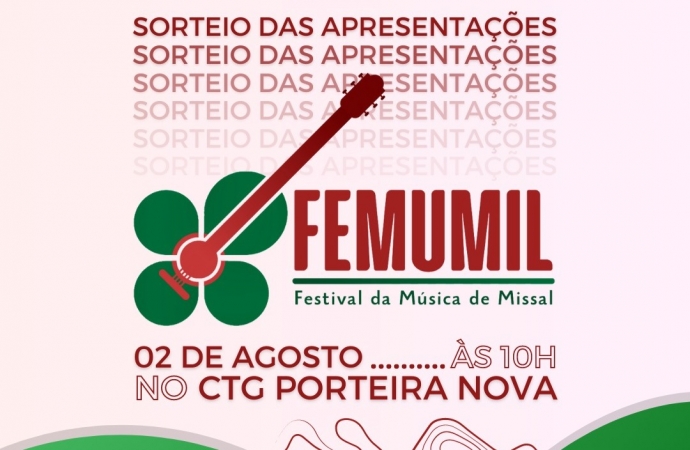 Sorteio para ordem das apresentações do Festival de Música de Missal será nesta quarta-feira