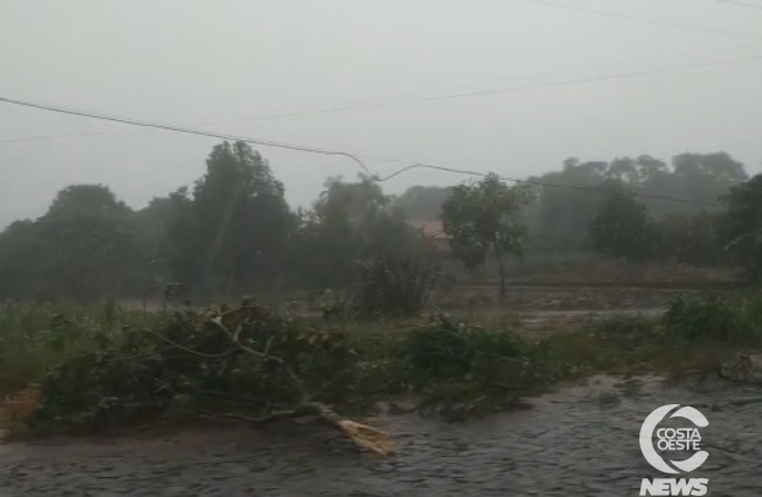 Temporal atinge Santa Helena e interdita parcialmente PR 488 (Vídeo)