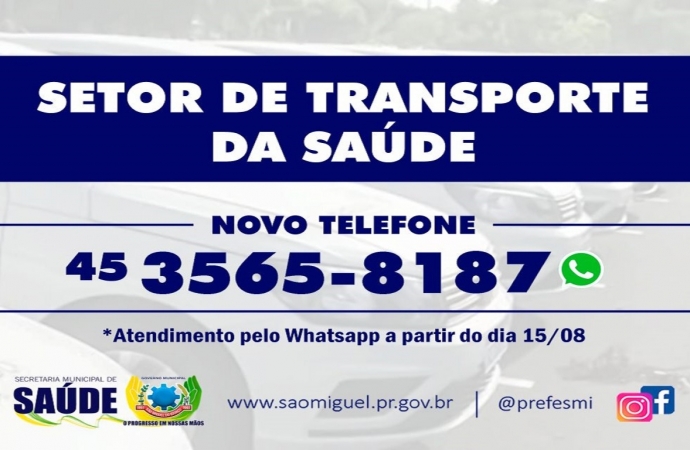 Transporte da Saúde tem novo número de telefone para contato