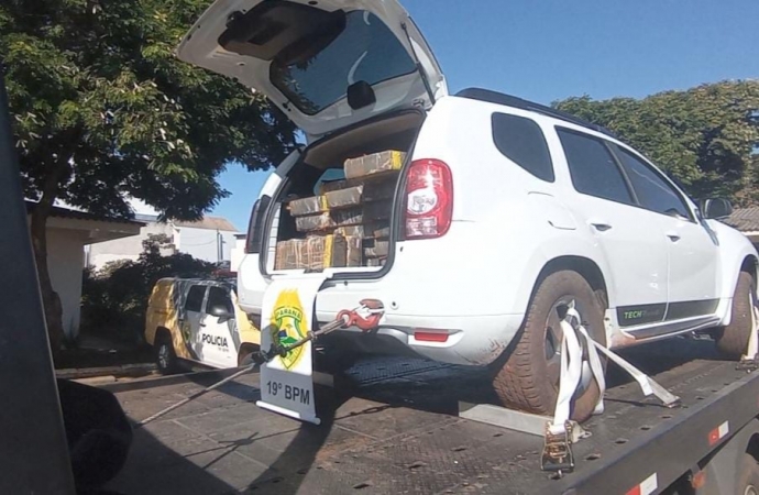 Veículo furtado e transportando 252 Kg de droga é apreendido em Ouro Verde do Oeste