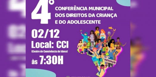 02 de dezembro acontece a IV Conferência Municipal dos Direitos da Criança e do Adolescente de Medianeira