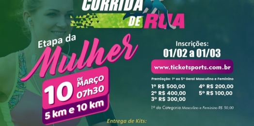 Abertas as inscrições para a Etapa da Mulher do Circuito de Corridas de Rua de Medianeira