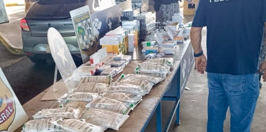 Ação da Receita Federal resulta na apreensão de anabolizantes, celulares e agrotóxicos em Foz do Iguaçu