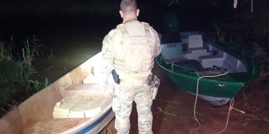 Ação integrada apreende veículo, barco e droga em Santa Helena