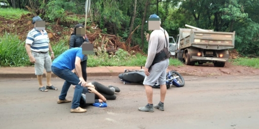 Acidente deixa motociclista com ferimentos moderados