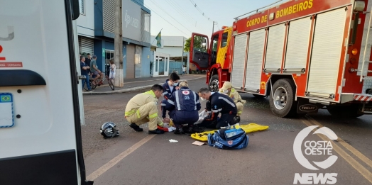 Acidente deixa motociclista ferido na PR 317, em Santa Helena