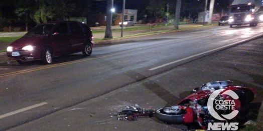 Acidente deixa motociclista ferido na saída de Entre Rios do Oeste
