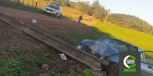 Acidente é registrado no interior de Diamante do Oeste e motorista com mandado de prisão acaba fugindo