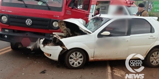 Acidente entre caminhão e carro é registrado em Itaipulândia