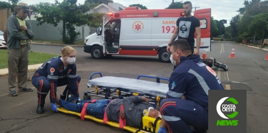 Acidente entre carro e moto deixa um ferido em Santa Helena