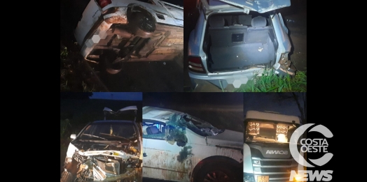 Acidente envolvendo cinco veículos é registrado na PR-497, entre São Miguel e Itaipulândia