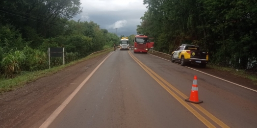 Acidente na PR-495 deixa uma ferida e causa interdição da rodovia