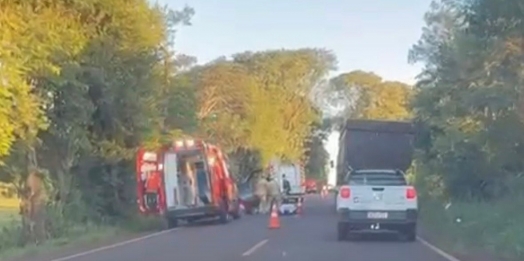 Acidente na PR-497 deixa mulher em estado grave em São Miguel do Iguaçu