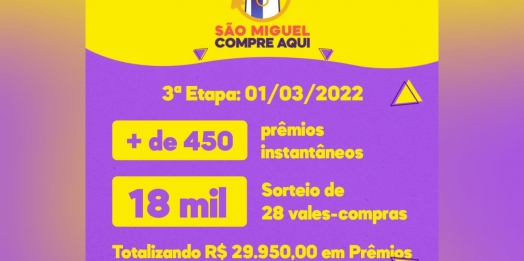 Acismi inicia 3ª etapa da Campanha São Miguel Compre Aqui quase R$ 30mil em prêmios