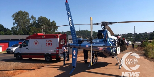 Aeromédico atende grave acidente com caminhão em Santa Tereza do Oeste