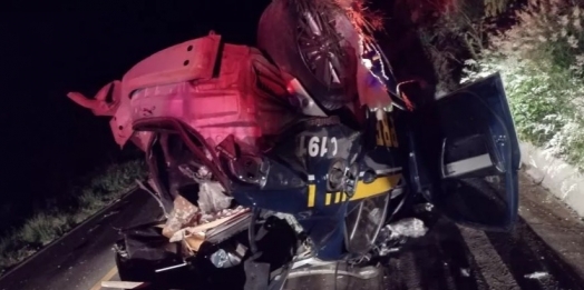 Agentes da PRF ficam feridos em grave acidente na BR 158, em Laranjeiras do Sul