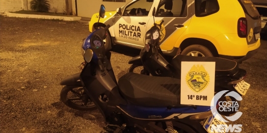 Após tentativa de fuga, PM apreende adolescente e recupera duas motonetas em São Miguel do Iguaçu