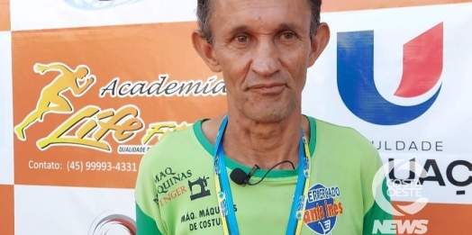 Atleta de 62 anos é destaque na corrida Life Run, em São Miguel do Iguaçu