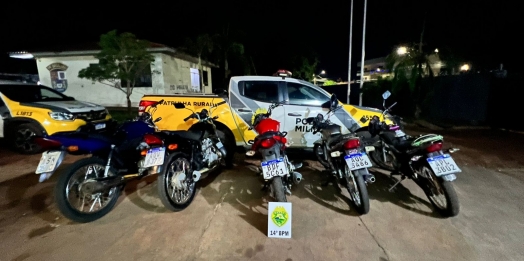 Blitz de trânsito apreende cinco motocicletas no centro de Medianeira