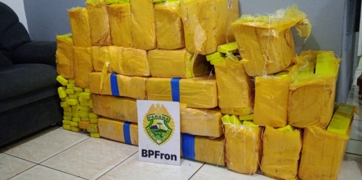 BPFRON apreende 446 kg de droga em caminhão com materiais hospitalares em São Miguel do Iguaçu