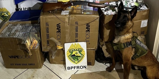 BPFRON apreende arma de fogo e contrabando em Missal