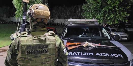BPFron apreende armas, munições e duas pessoas por porte ilegal em Santa Helena