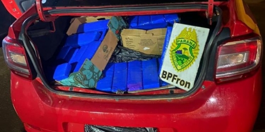 BPFRON apreende carro carregado com maconha na rodovia BR 277 próximo a São Miguel do Iguaçu
