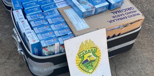 BPFRON apreende contrabando em ônibus durante Operação Hórus em Santa Terezinha de Itaipu