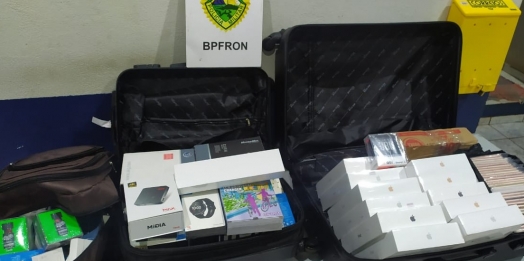 BPFRON apreende mercadorias em ônibus  durante Operação Hórus em Matelândia