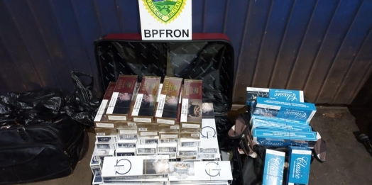 BPFRON apreende produtos estrangeiros em ônibus na cidade de Céu Azul