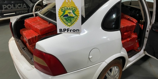 BPFRON apreende veículo carregado com 561 kg de drogas em Guaíra