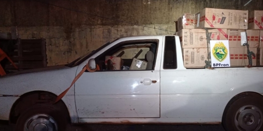 BPFRON apreende veículo carregado com cigarros contrabandeados em Guaíra
