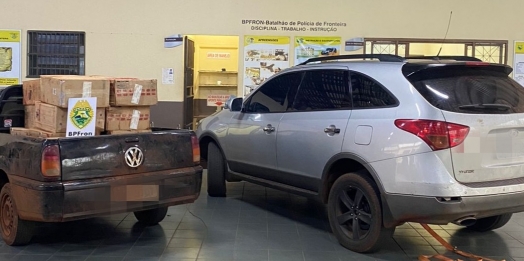 BPFRON apreende veículos carregados com cigarros contrabandeados em Guaíra