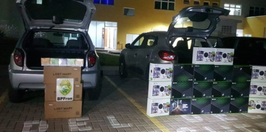 BPFron apreende veículos carregados de videogames e vapers na BR-277