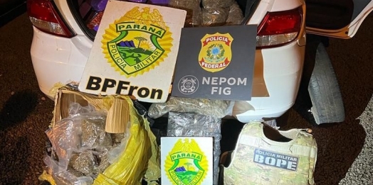 BPFRON, BOPE e Polícia Federal Bope apreendem veículo carregado de drogas na cidade de São Miguel do Iguaçu-PR