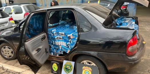 BPFRON e NEPOM apreendem veículo com cigarros em Missal