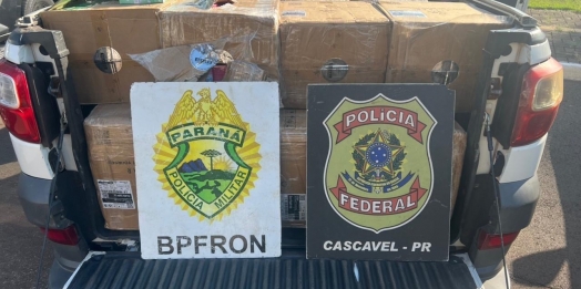 BPFRON e PF apreendem veículo carregado com cigarros eletrônicos em Céu Azul