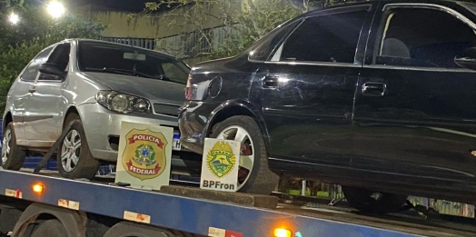 BPFRON e Polícia Federal apreendem dois veículos com produtos contrabandeados em Foz do Iguaçu