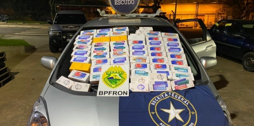 BPFRON e Receita Federal apreendem veículos carregados com contrabando em São Miguel