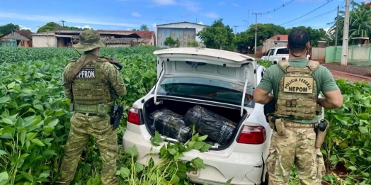 BPFron, NEPOM/PF e BOPE apreendem veículo carregado com grande quantidade de entorpecente em Guaira-PR