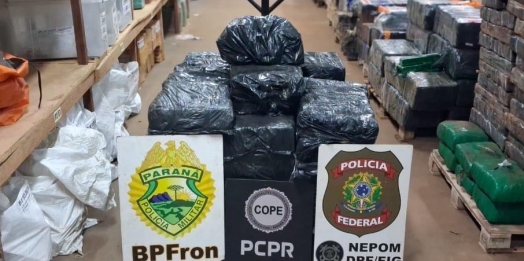 BPFRON, PF e PC apreendem 379kg de maconha em Foz do Iguaçu