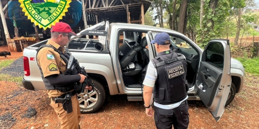 BPRv presta apoio à Receita Federal para apreensão de veículo transportando descaminho