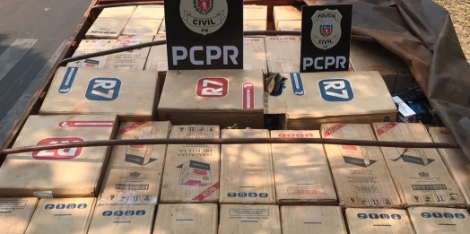 Caminhão carregado com cigarros é apreendido pela Polícia Civil de Guaíra