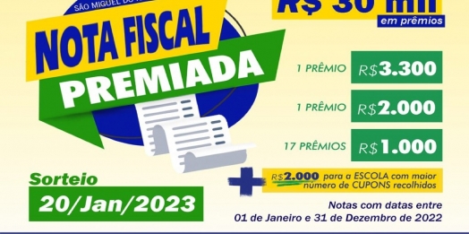 Campanha Nota Fiscal Premiada já distribuiu mais de 30 mil cupons em São Miguel do Iguaçu