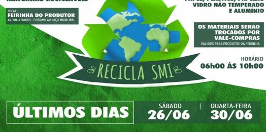 Campanha Recicla SMI terá sequência neste sábado (26) e na quarta-feira (30)
