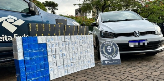 Carro é apreendido com carga de mercadorias descaminhadas em São Miguel do Iguaçu