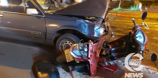 Carro invade pista e atinge motocicleta em São Miguel do Iguaçu