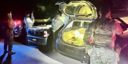 Cerca de 1,2 tonelada de droga carregada em Santa Helena é apreendida pela PRF