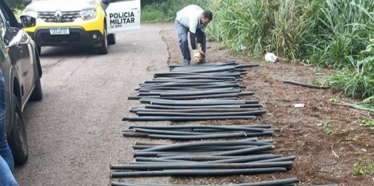 Cerca de 200 metros de fios de cobre furtados de empresa em Santa Helena são recuperados
